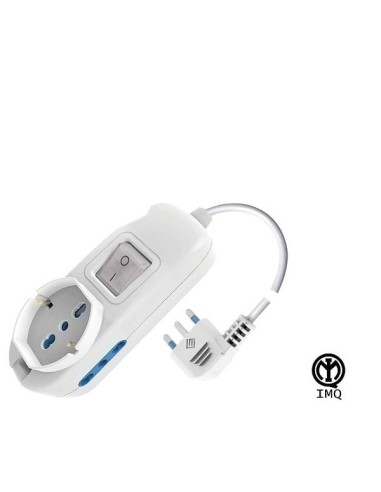 Multipresa 3 posti bipasso + schuko cavo 3x1mm 10/16A Norma IMQ